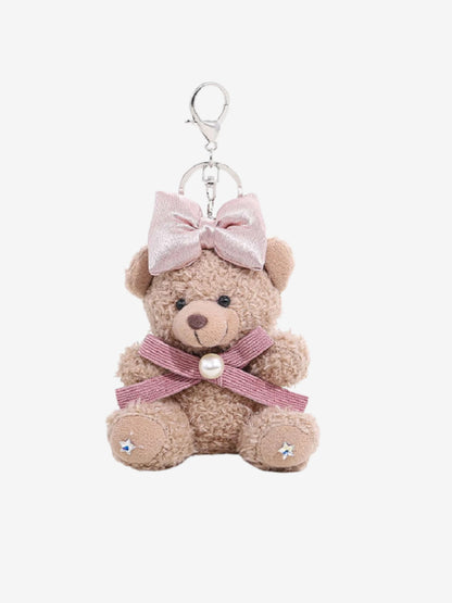 Pink Bow Teddy Bear Bag Charm