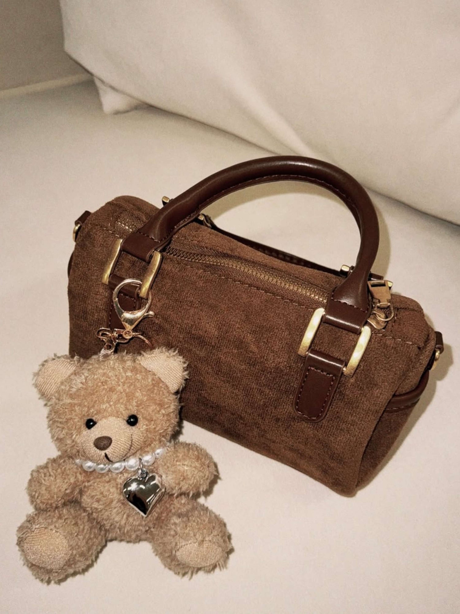 Pearly Teddy Bear Bag Charm